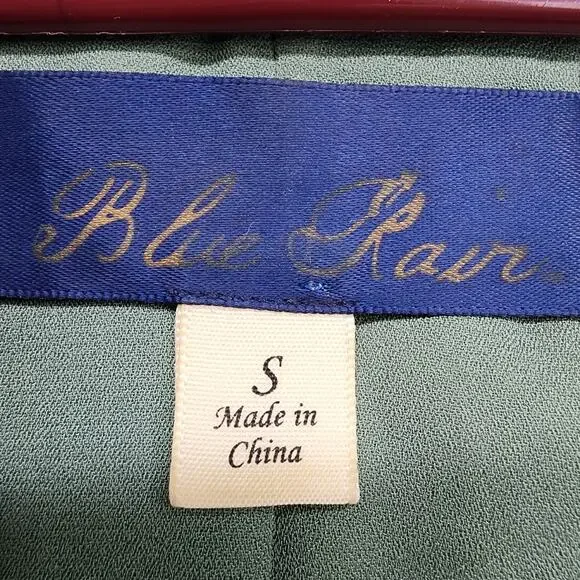 Francescas Blue Rain Dress Womens S Green Floral V-Neck Button Front Mini Lined - Picture 4 of 10